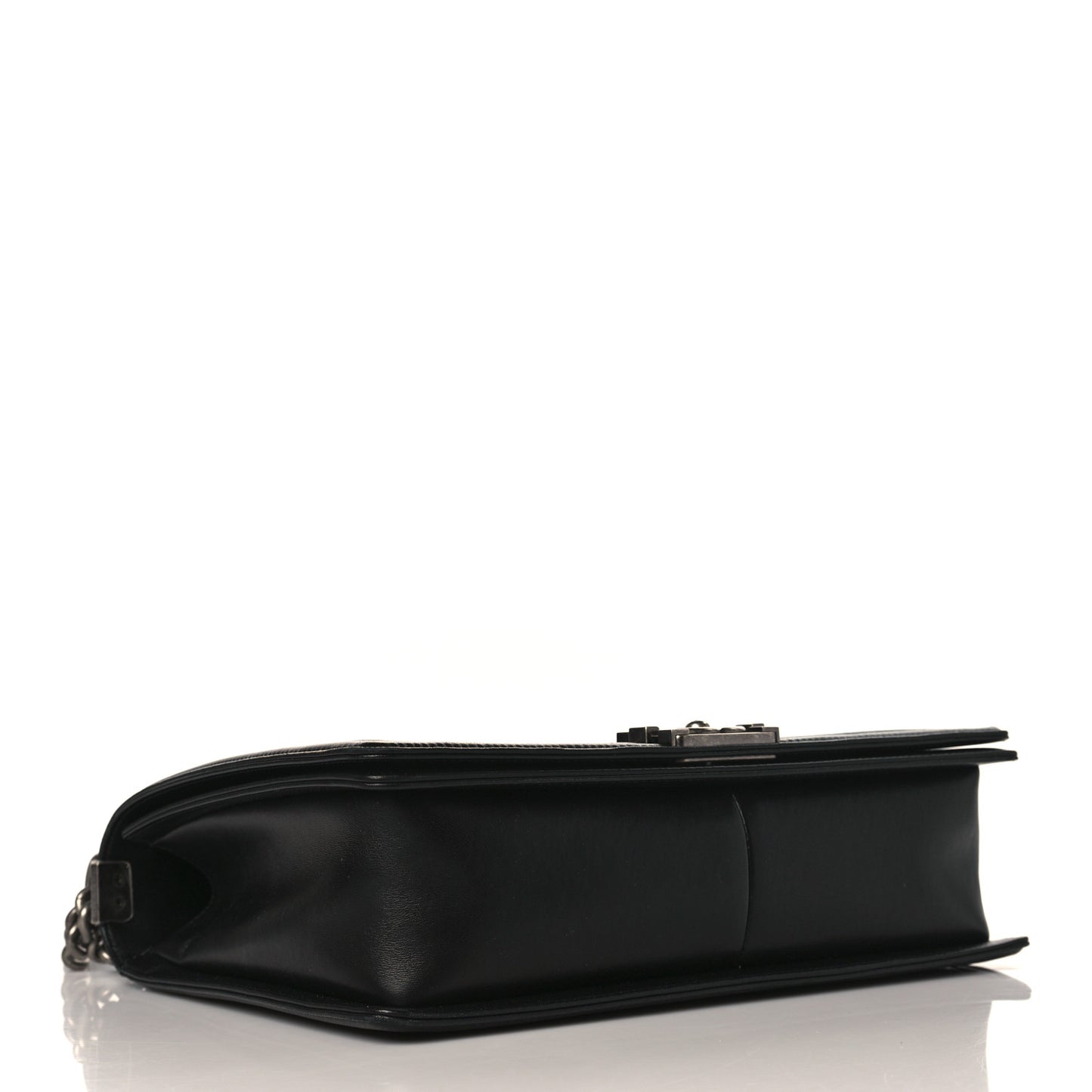 Lambskin Quilted Large Boy Flap Black