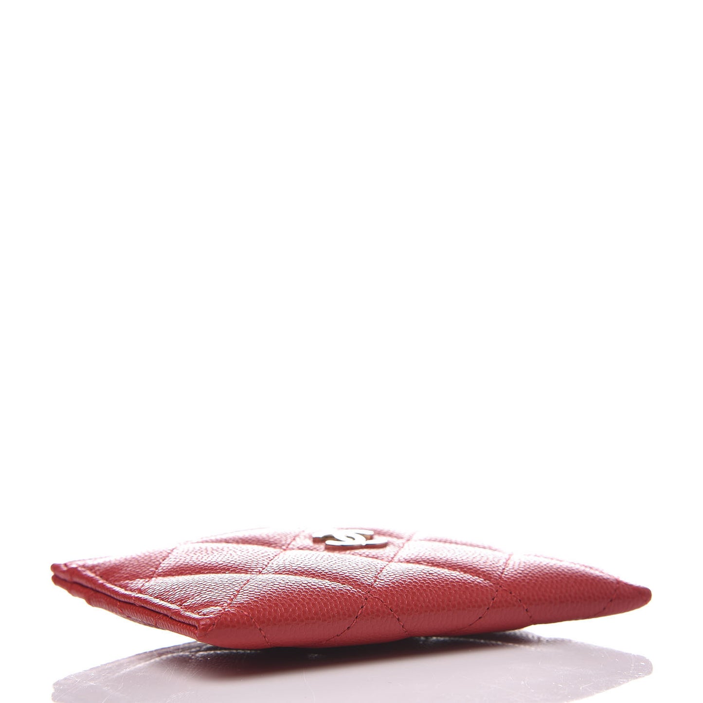 Caviar Quilted Card Holder Red