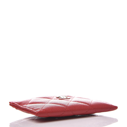 Chanel Caviar Quilted Card Holder Red 4 of 9