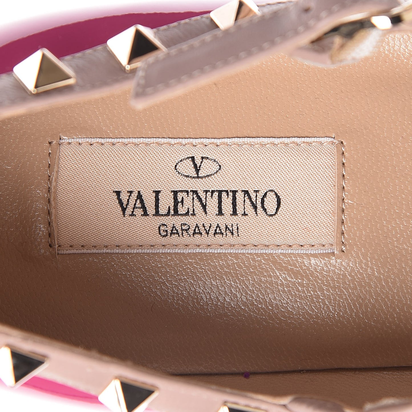 Patent Nappa Rockstud Cage Ballerina Flats 39.5 Fuxia Poudre