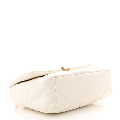 Chanel Goatskin Quilted Large Chanel 19 Flap White 4 of 11