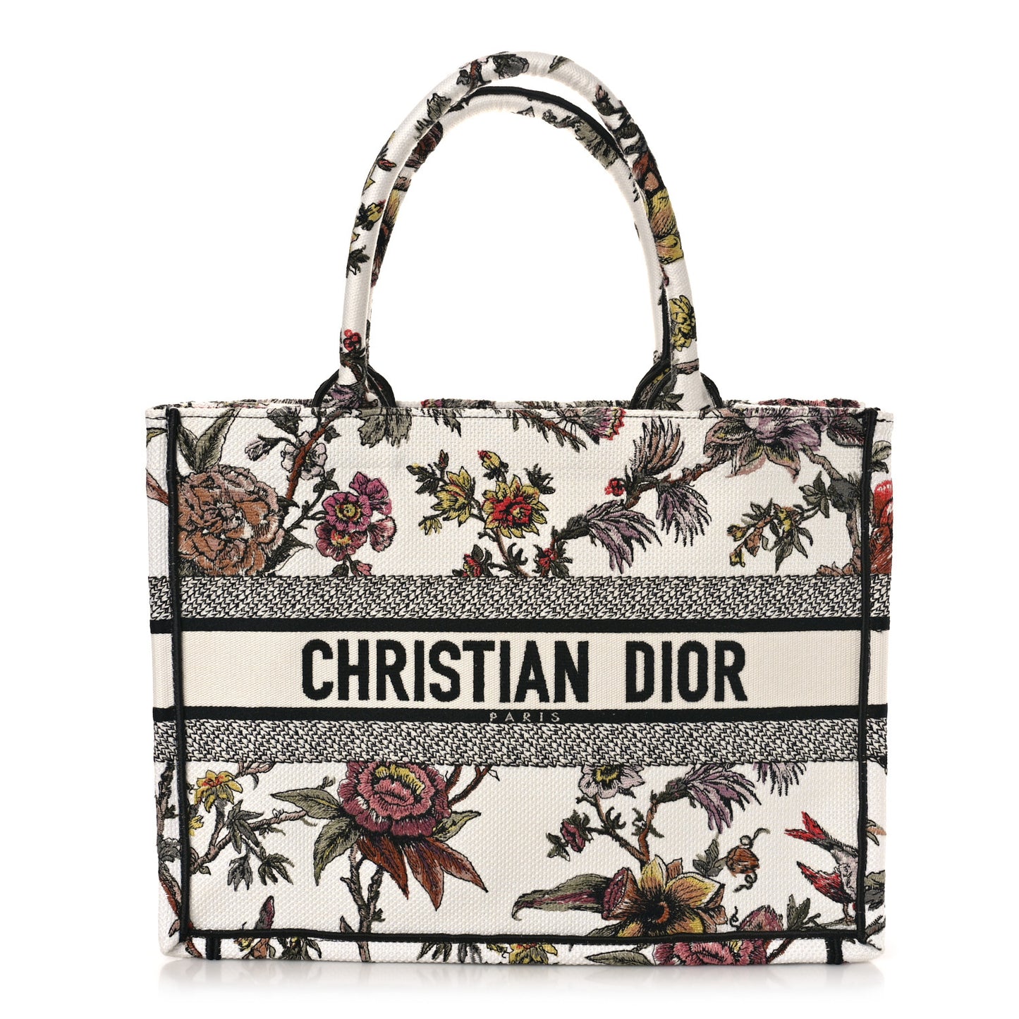 Canvas Jardin Botanique Embroidered Medium Book Tote Multicolor