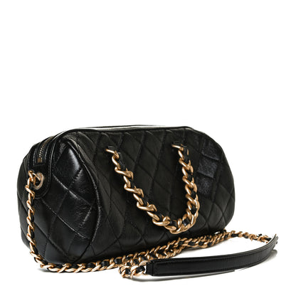 Chanel Shiny Lambskin Quilted Fashion Therapy Bowling Bag Black 5 of 25