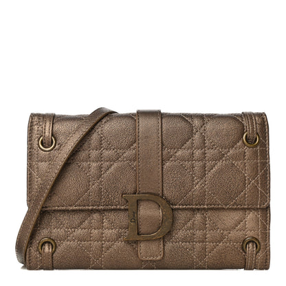 Christian Dior Metallic Grained Calfskin Cannage Crossbody Wallet 1 of 12