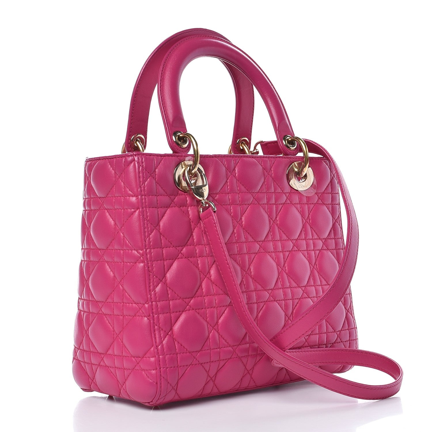 Christian Dior Lambskin Cannage Medium Lady Dior Pink 4 of 13
