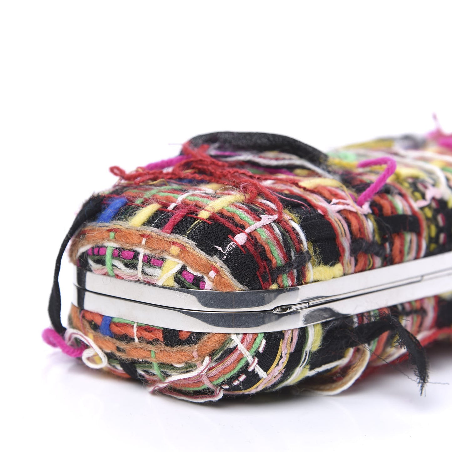 Tweed Wishing Tree Skull Knuckle Box Clutch Multicolor