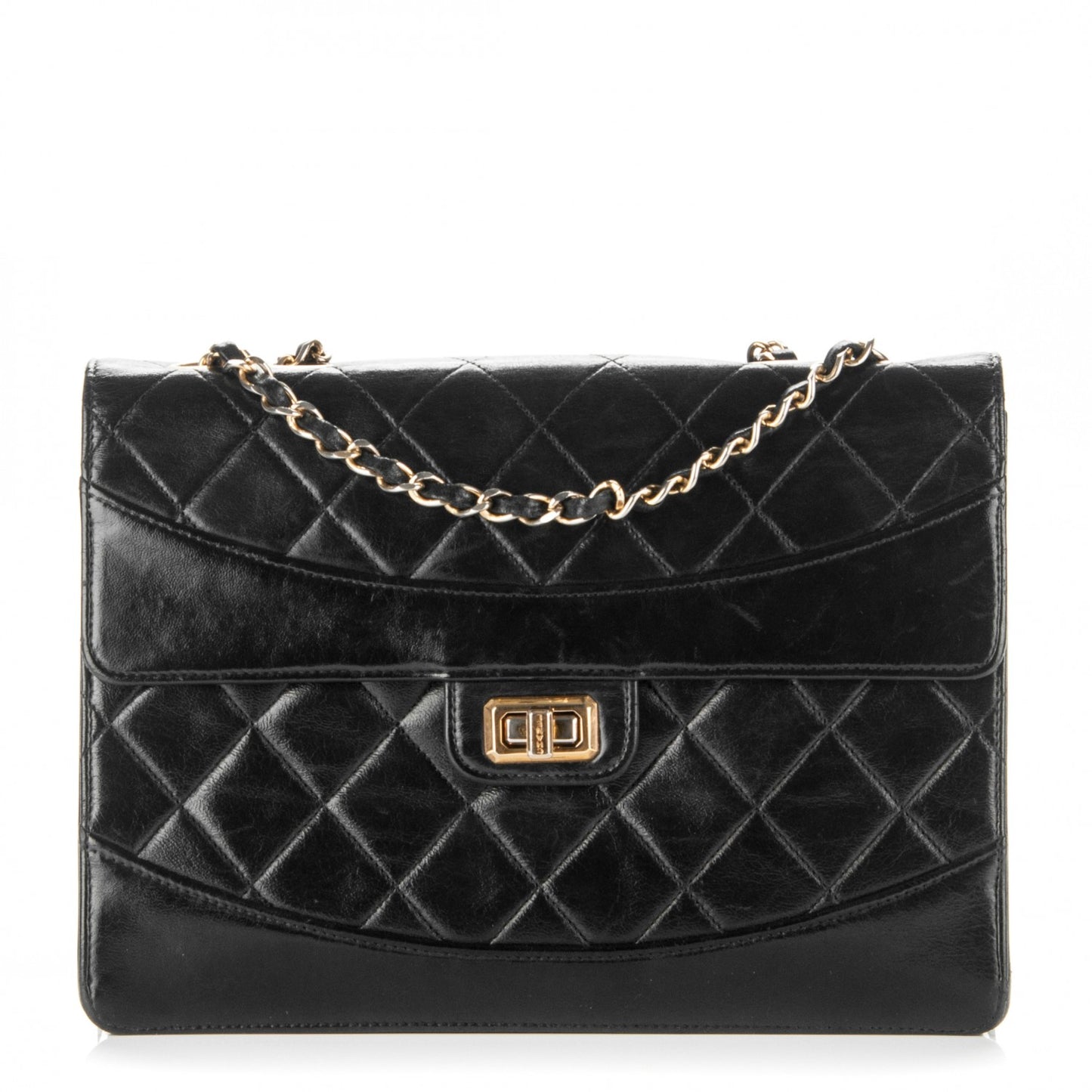Lambskin Quilted Medium Single Flap Black