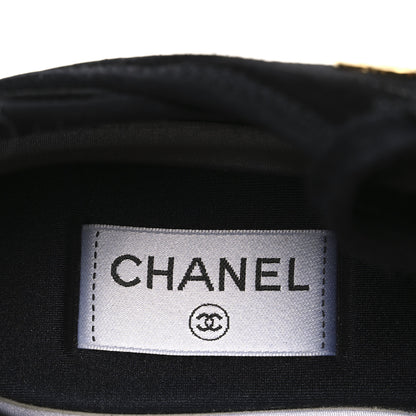 Chanel Velvet Calfskin Mixed Fibers CC Sneakers 38.5 Black 9 of 9