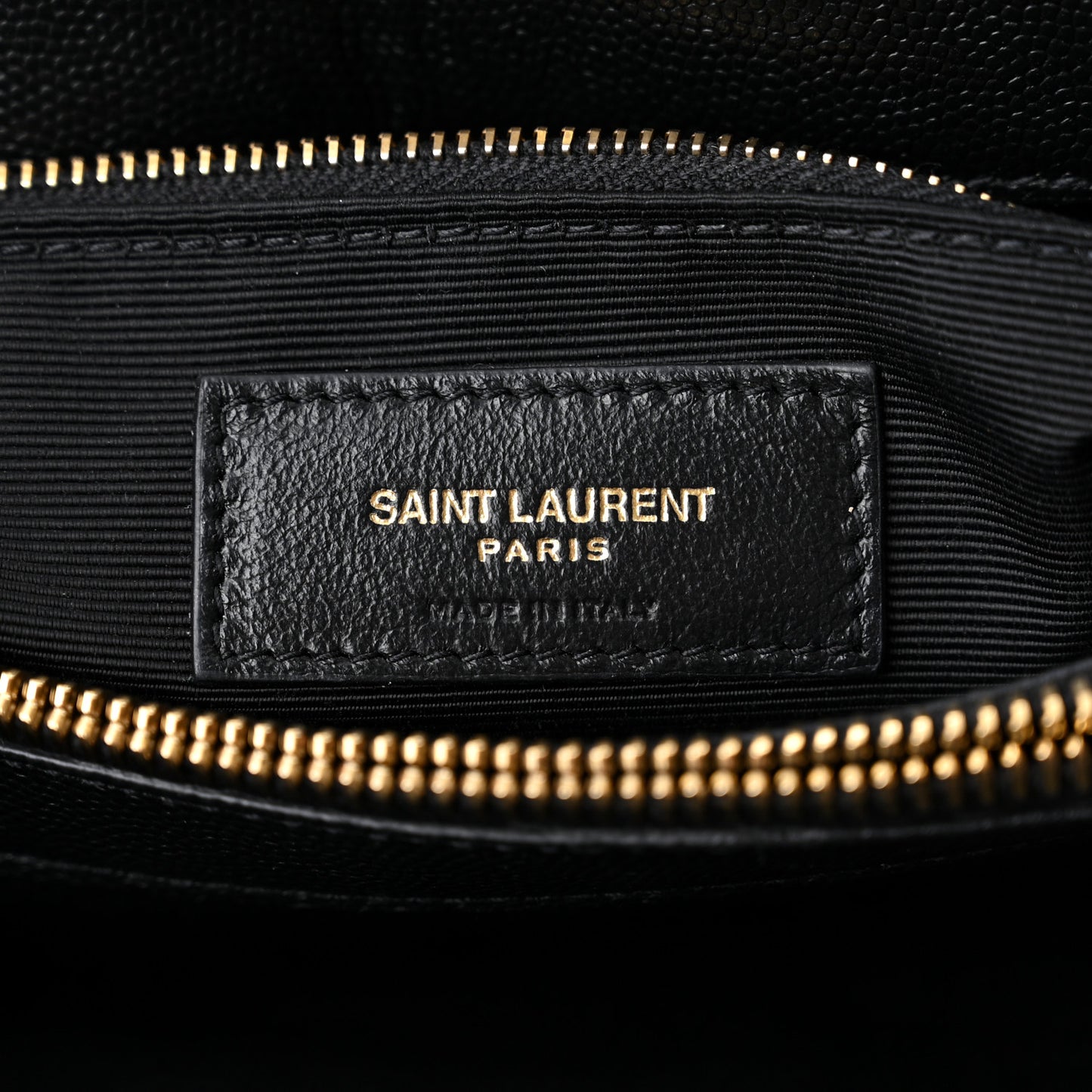 Grain de Poudre Calfskin Y Quilted Monogram Medium Loulou Chain Satchel Black