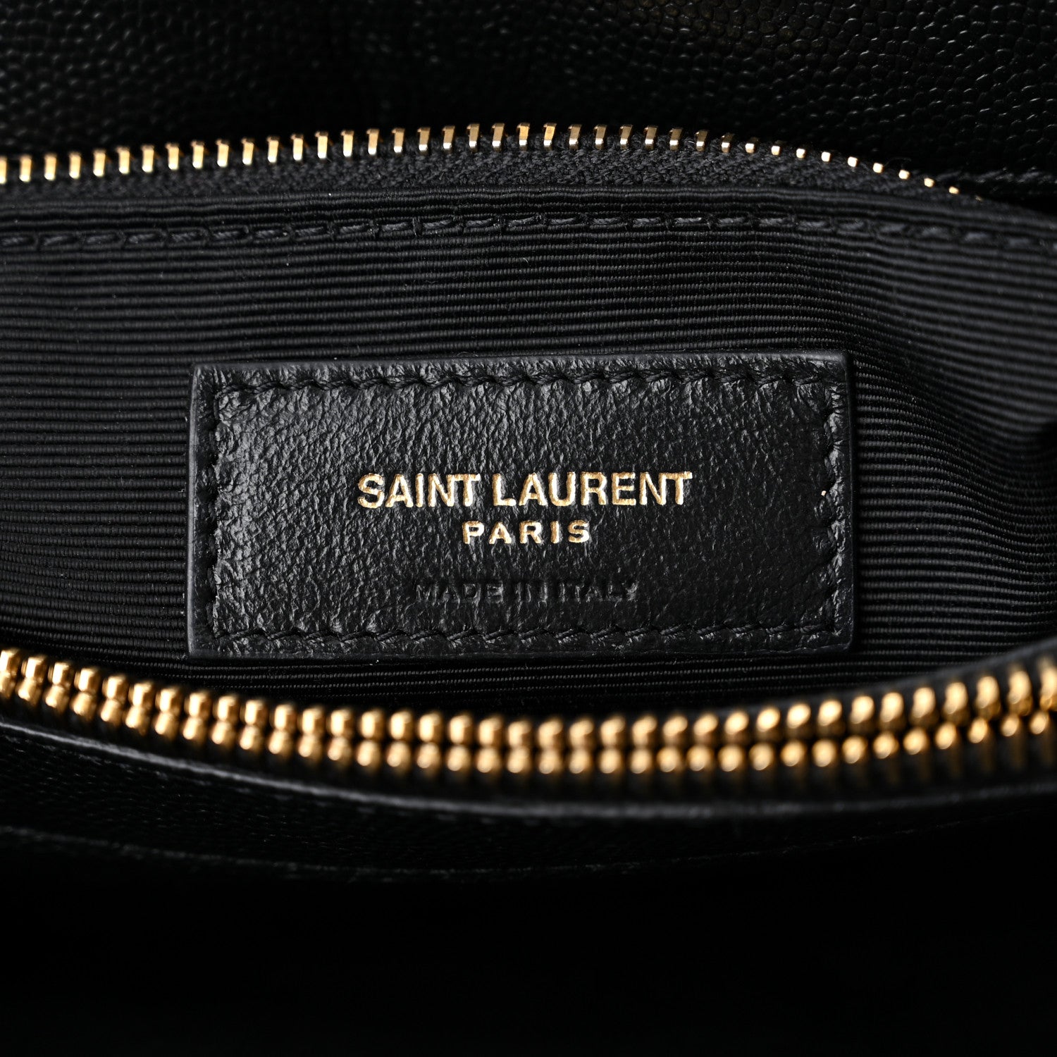 Saint Laurent Grain de Poudre Calfskin Y Quilted Monogram Medium Loulou Chain Satchel Black 6 of 10