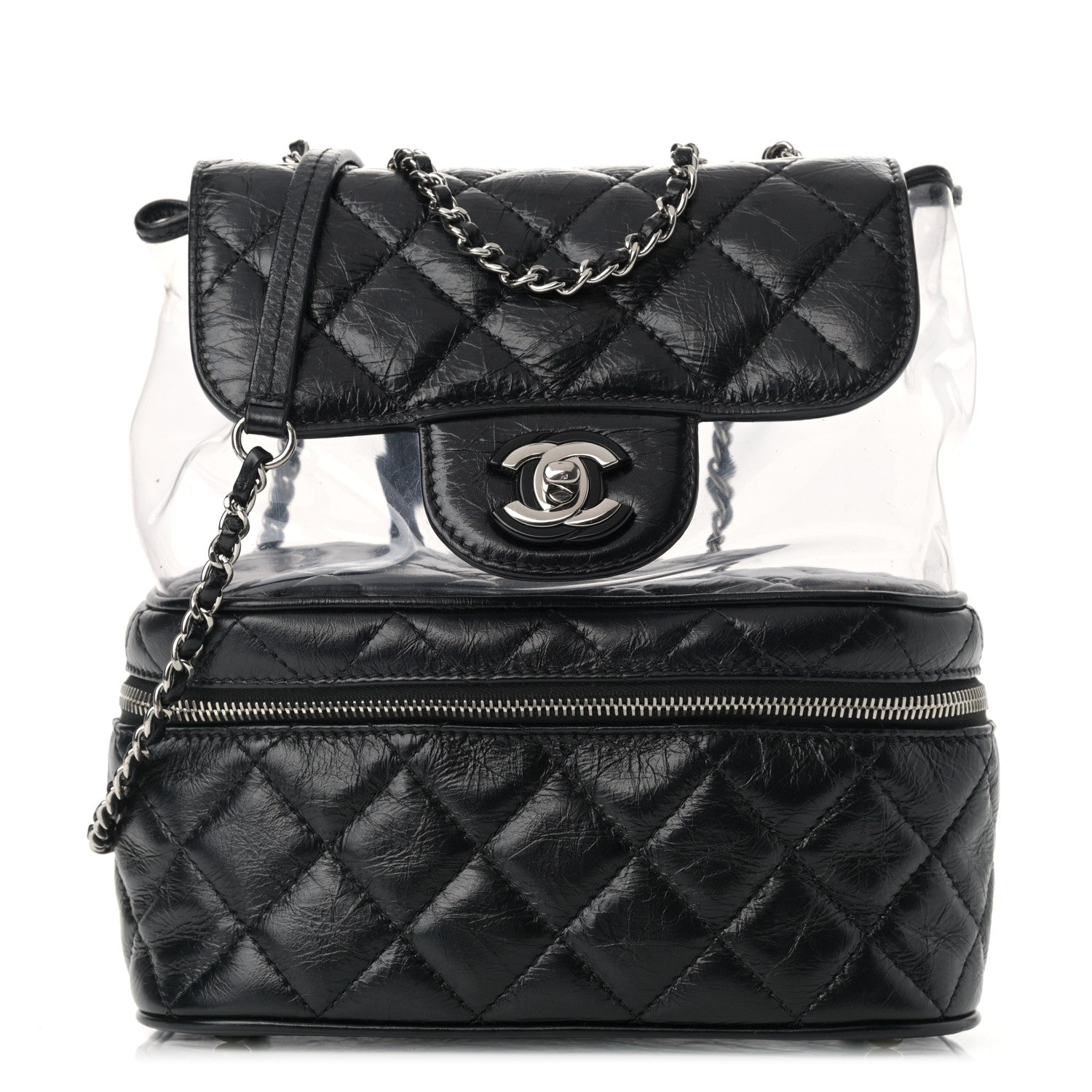 Chanel Crumpled Calfskin PVC Quilted Flap Black 1 of 11