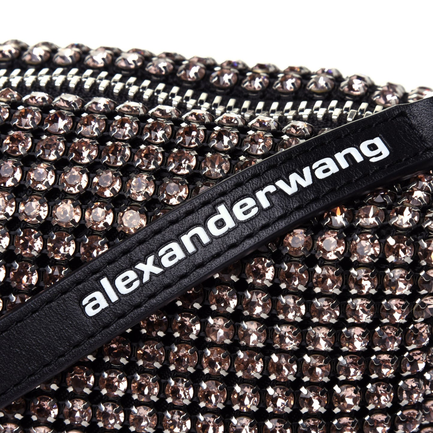 Mesh Crystal Rhinestone Mini Heiress Pouch Pink