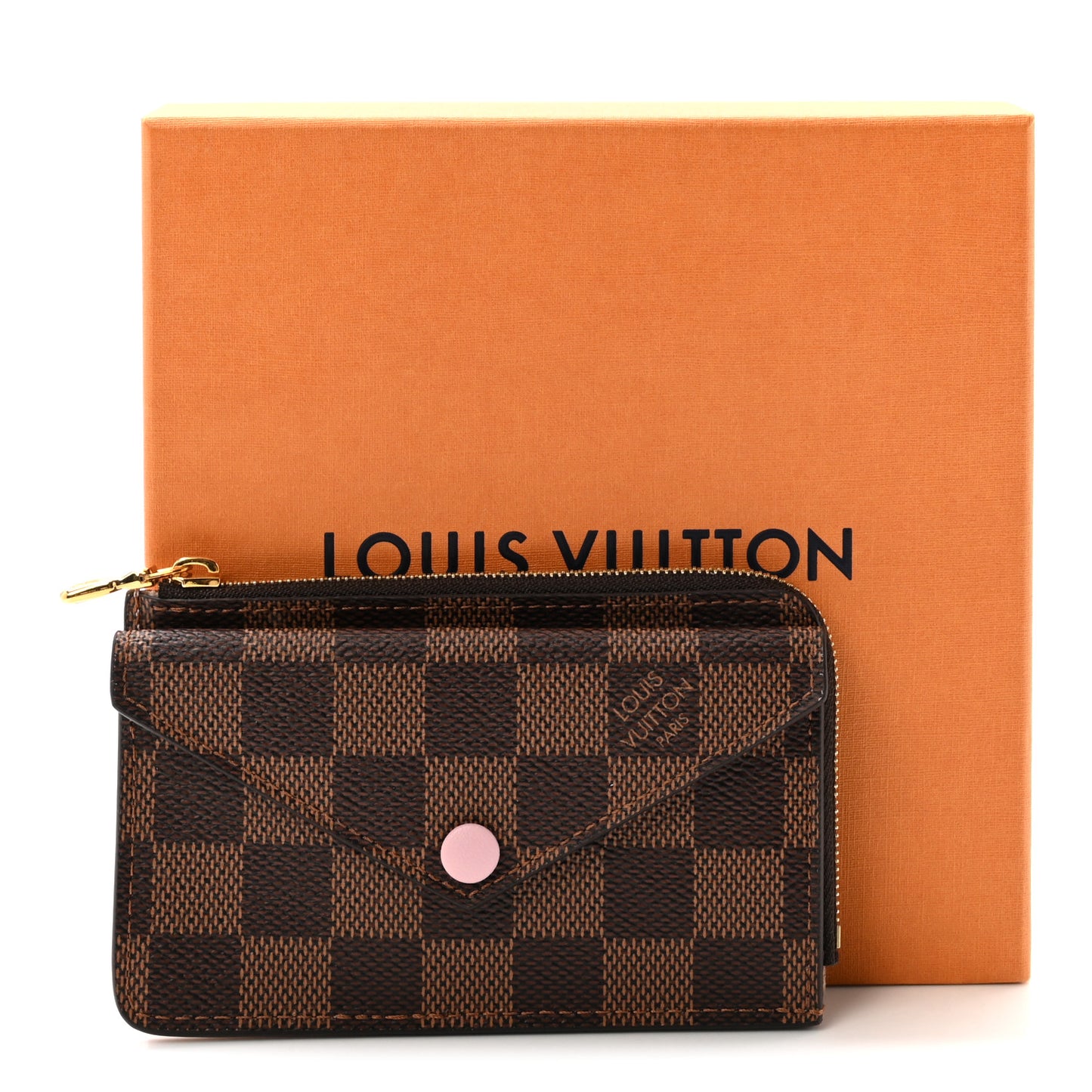 Damier Ebene Recto Verso Card Holder Rose Ballerine