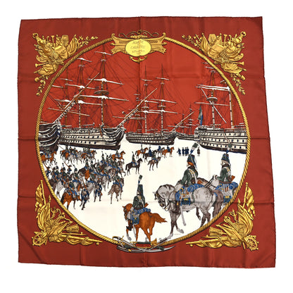 Hermes Silk Marine Et Cavalerie Scarf 90 1 of 3