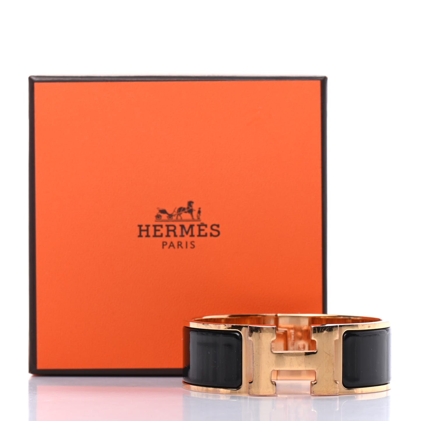 Enamel Wide Clic Clac H Bracelet PM Black