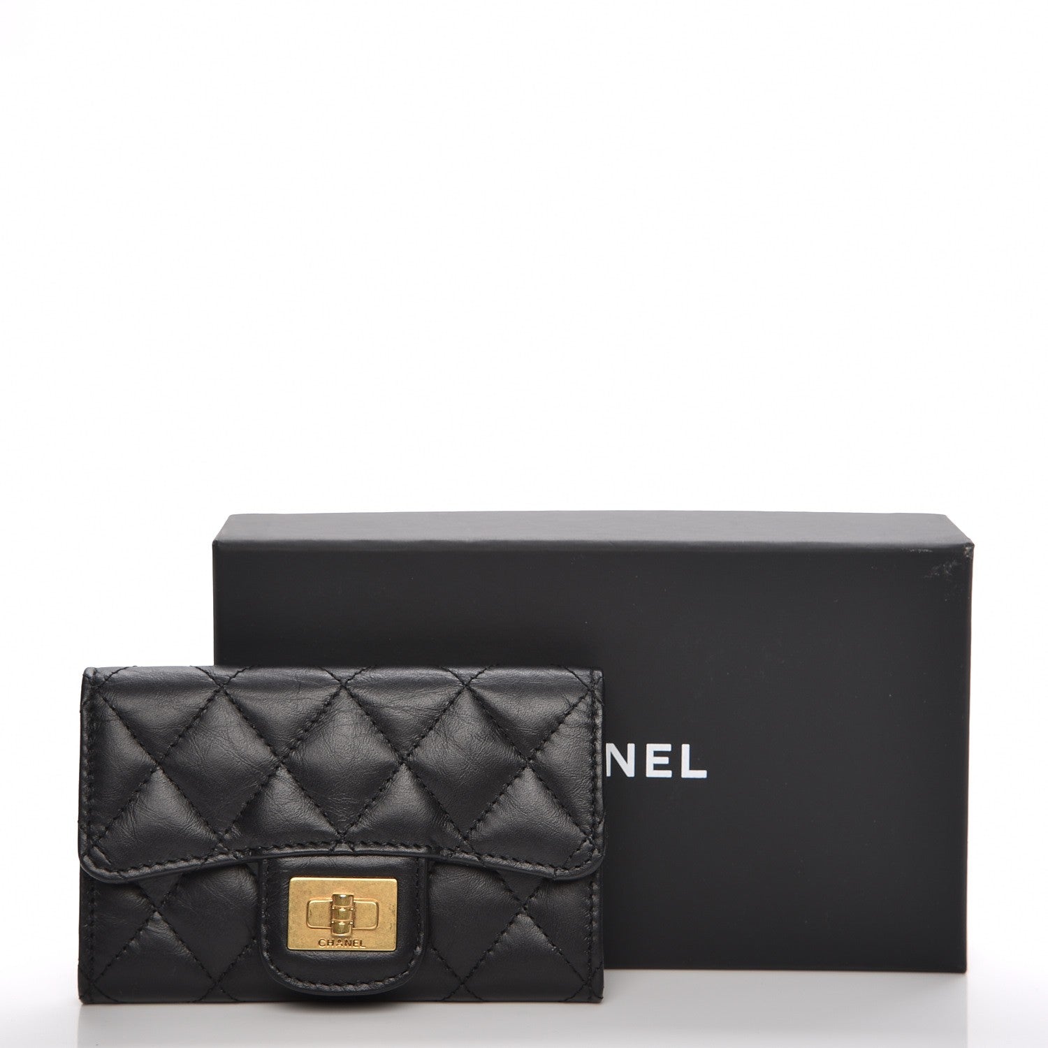 Chanel Aged Calfskin Quilted Reissue Flap Card Holder Black 8 of 8
