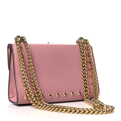 Gucci Calfskin Studded Small Padlock Shoulder Bag Carmine Rose 3 of 14