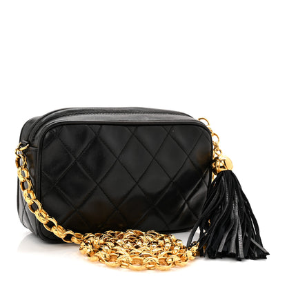 Chanel Lambskin Quilted Tassel Camera Case Black 3 of 11