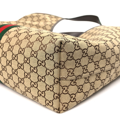 Gucci GG Monogram Web Large Giglio Tote Beige Brown 10 of 10