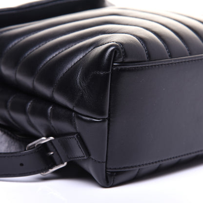 Saint Laurent Calfskin Y Quilted Monogram Small Loulou Backpack Black 5 of 12