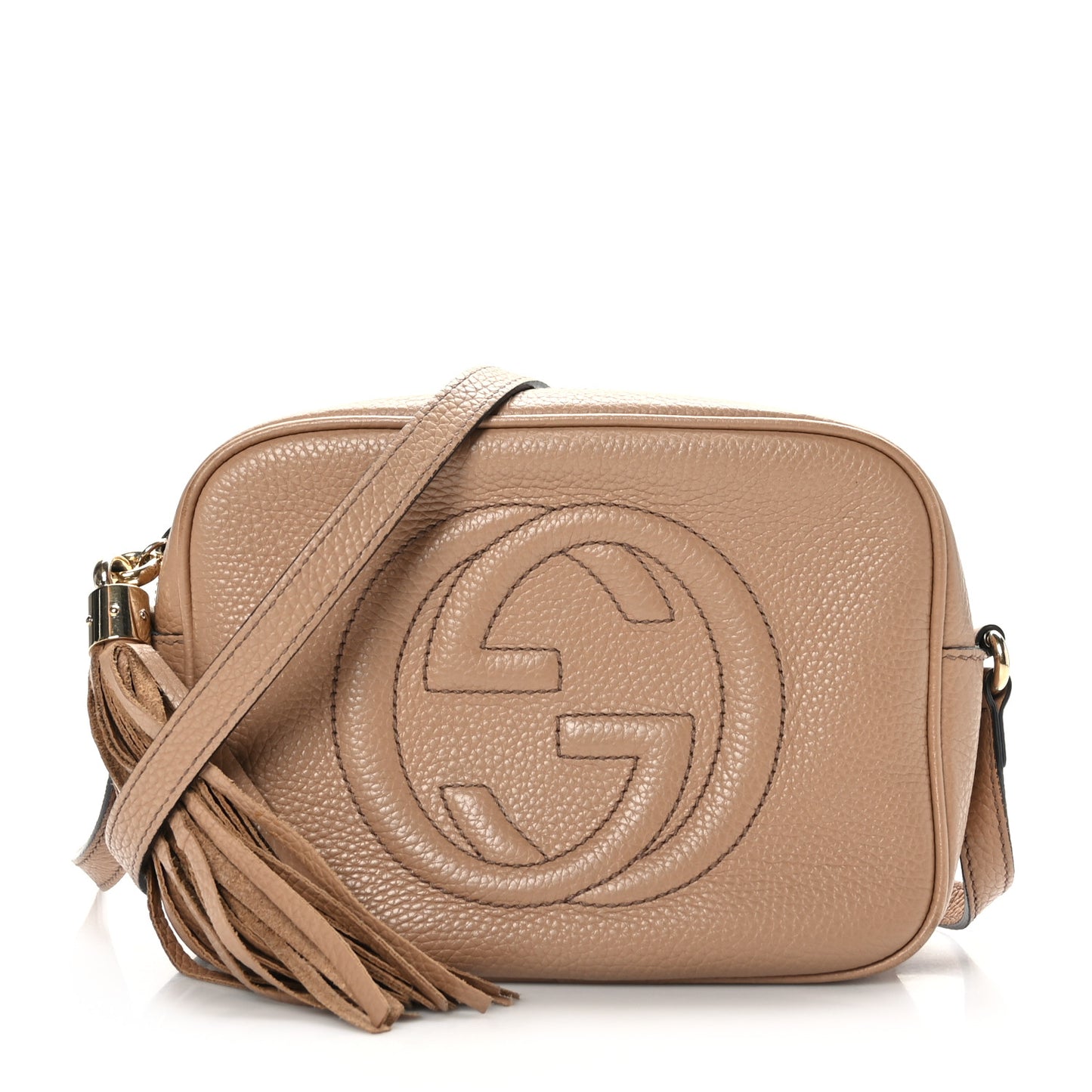 Pebbled Calfskin Small Soho Disco Bag Camelia
