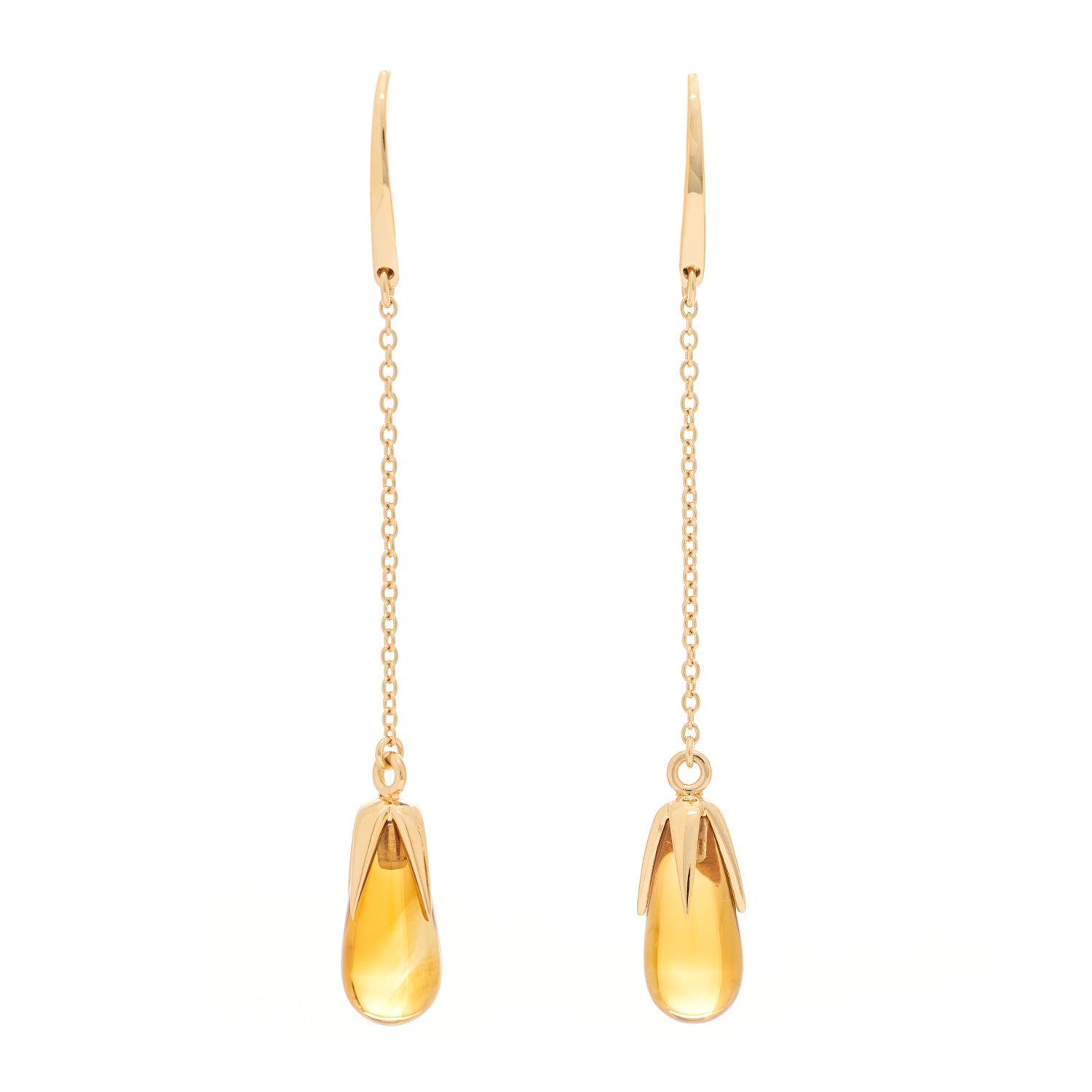Pomellato 18K Yellow Gold Citrine Drop Earrings 1 of 5