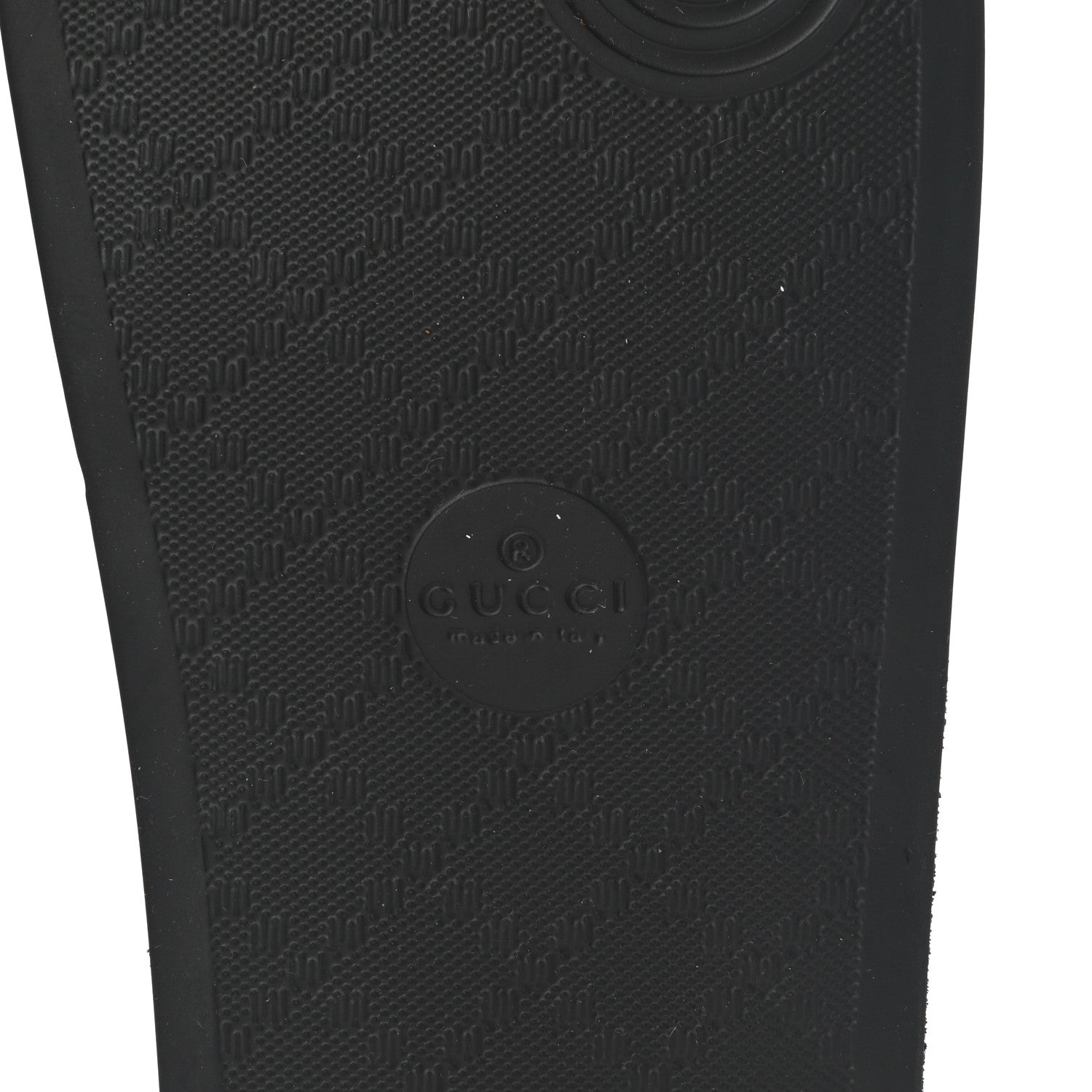 Gucci Rubber GG Monogram Perforated Womens Slide Sandals 38 Black 6 of 10