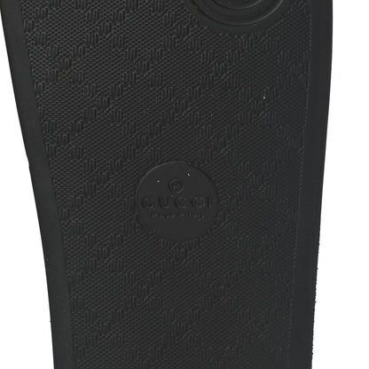 Gucci Rubber GG Monogram Perforated Womens Slide Sandals 38 Black 6 of 10
