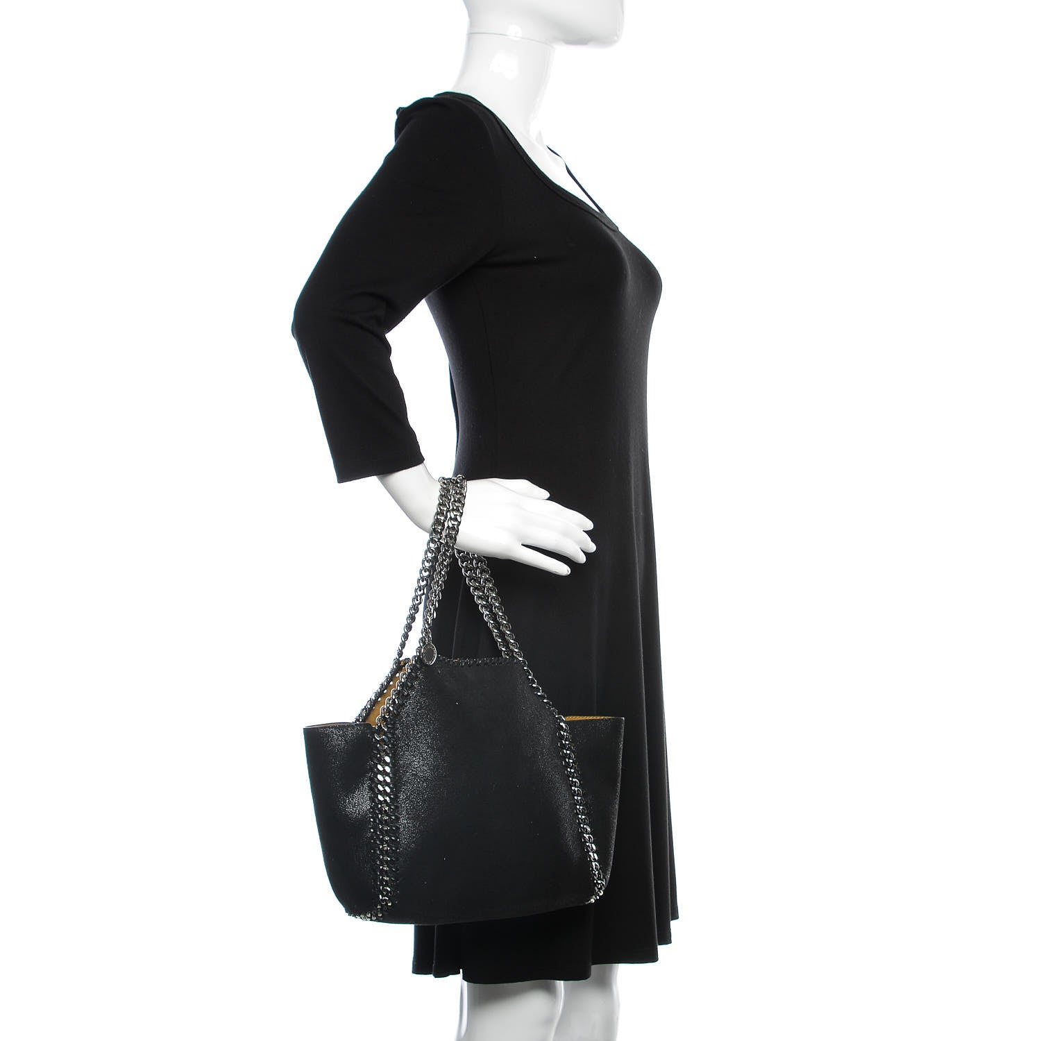 Stella McCartney Shaggy Deer Small Falabella Reversible Tote Black 2 of 9