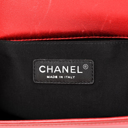 Chanel Metallic Patent Calfskin Quilted Medium Boy Flap Red 6 of 12