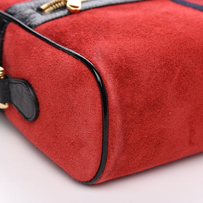 Gucci Suede Patent Web Small Ophidia Shoulder Bag Hibiscus Red Black 7 of 9