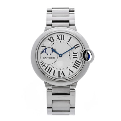 Cartier Stainless Steel 37mm Ballon Bleu De Cartier Moonphase Automatic Watch 1 of 5