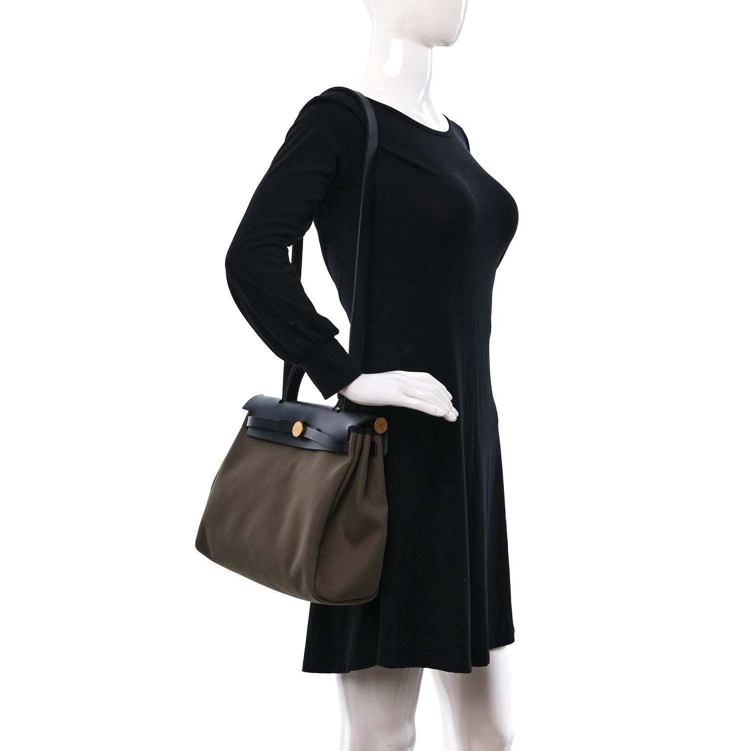 Hermes Toile Militaire Vache Hunter Herbag Zip 31 PM Toundra Black 2 of 11