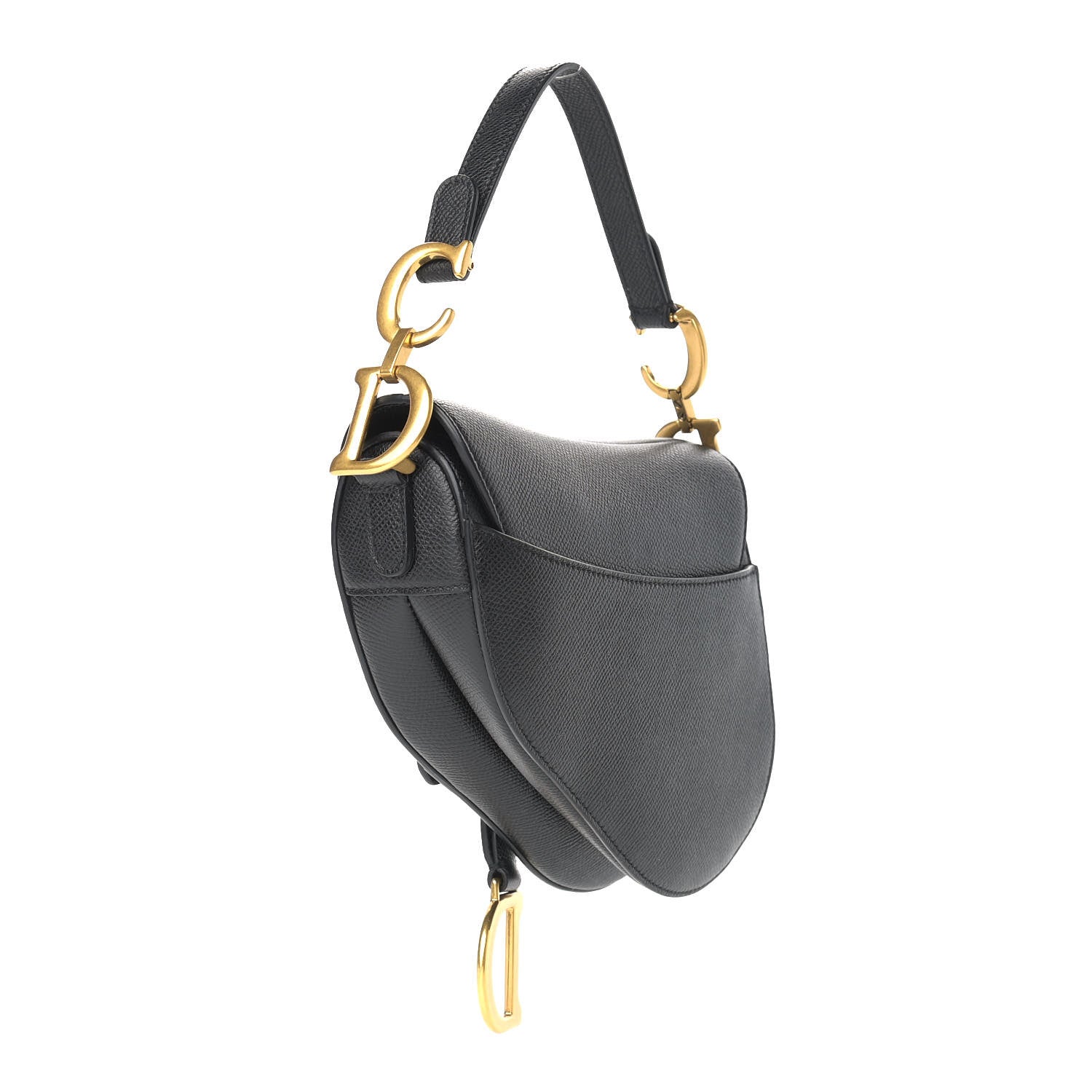 Christian Dior Grained Calfskin Mini Saddle Bag Black 2 of 8