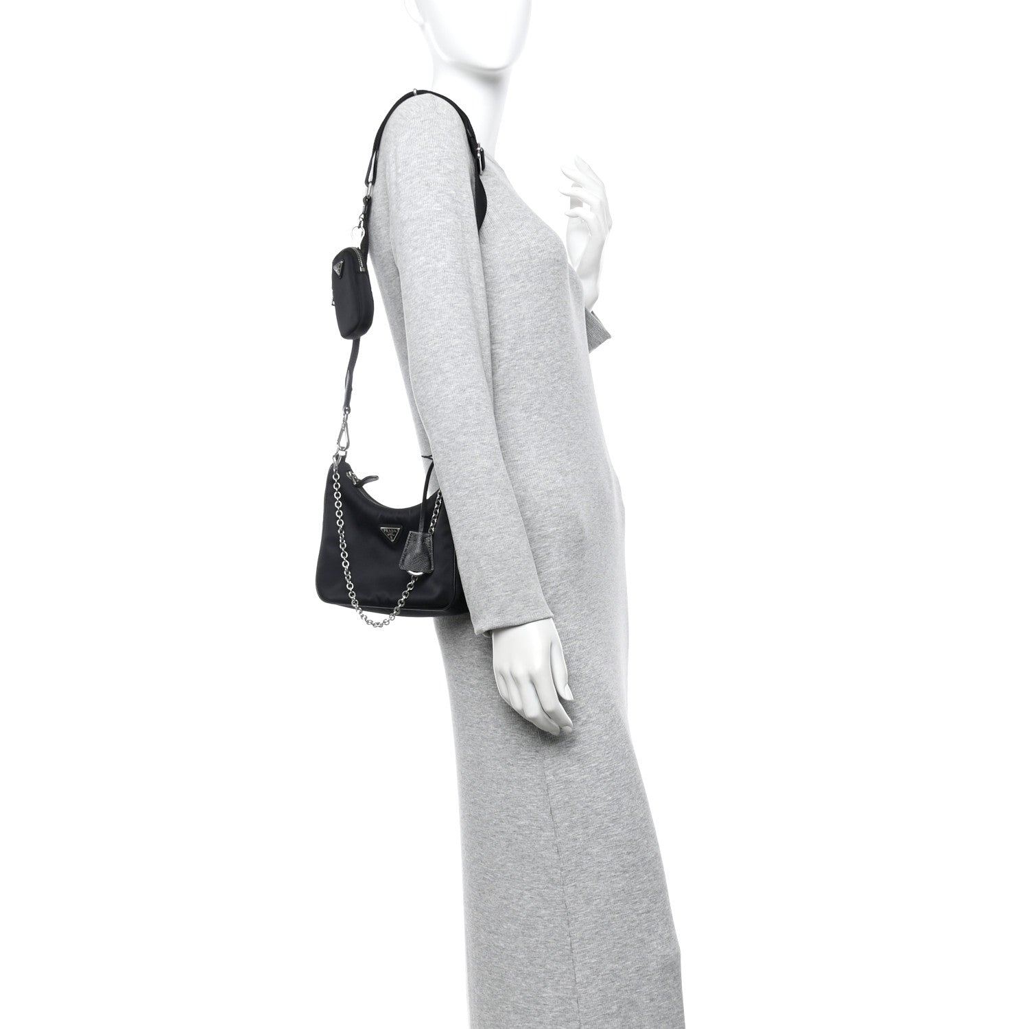 Prada Nylon Re-Edition 2005 Shoulder Bag Black 2 of 10