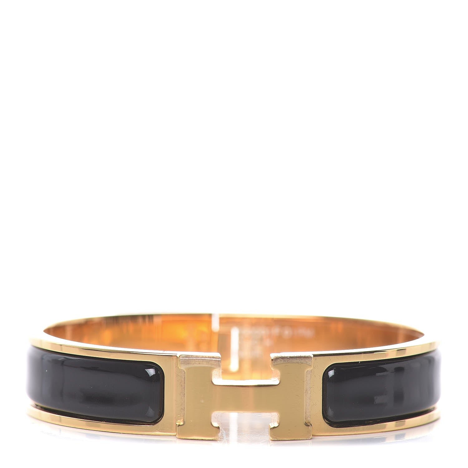 Hermes Enamel Narrow Clic Clac H Bracelet PM Black 1 of 7