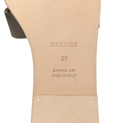 Hermes Epsom Oran Sandals 39 Etoupe 6 of 8