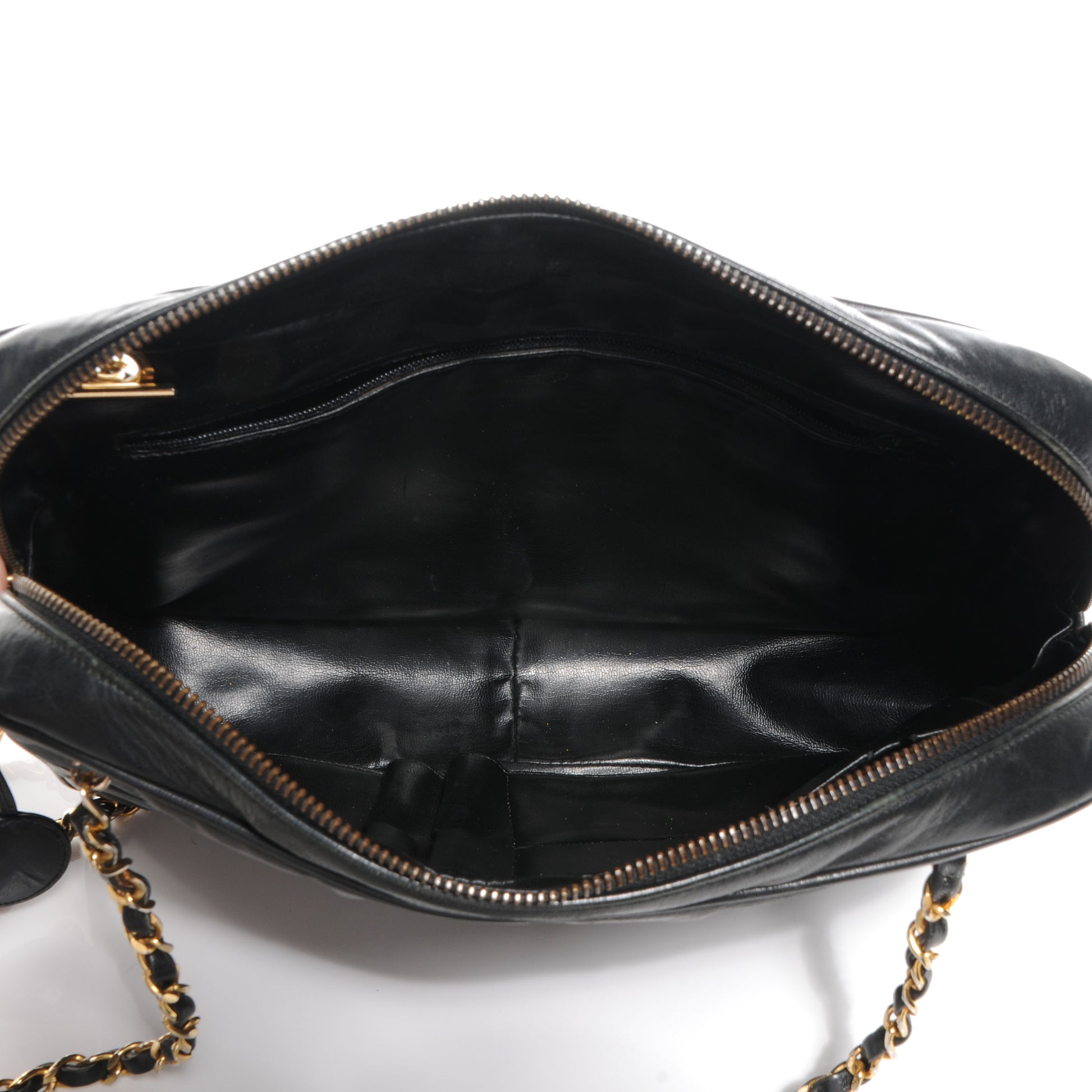 Chanel Lambskin Coated Canvas Vertical Quilted Camera Bag Black 5 of 7