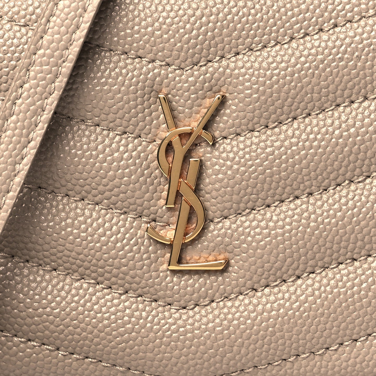 Grain De Poudre Matelasse Monogram Baby Lou Camera Bag Dark Beige