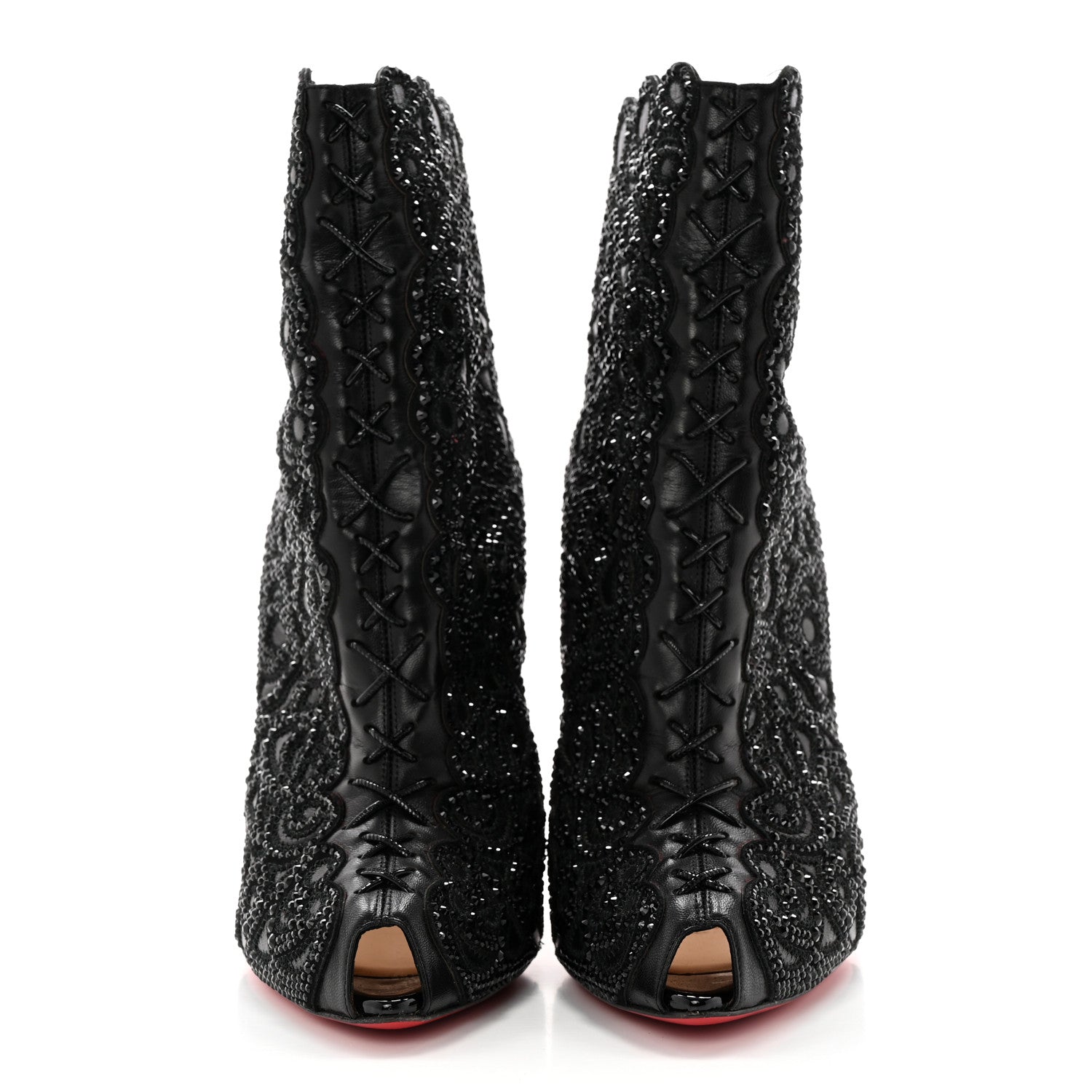 Christian Louboutin Calfskin Strass Rihanini 120 Booties 40 Black 2 of 12