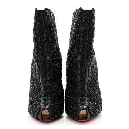 Christian Louboutin Calfskin Strass Rihanini 120 Booties 40 Black 2 of 12