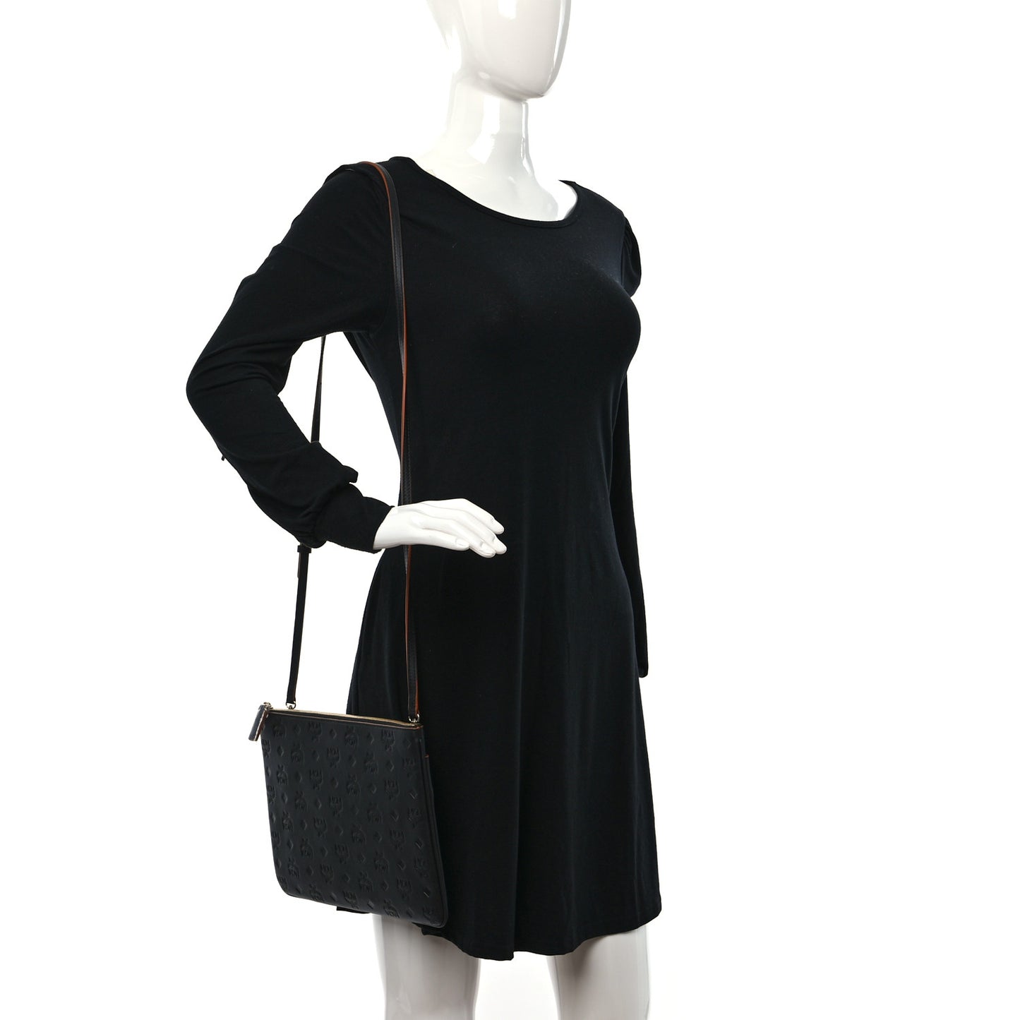 Calfskin Monogram Klara Crossbody Pouch Black