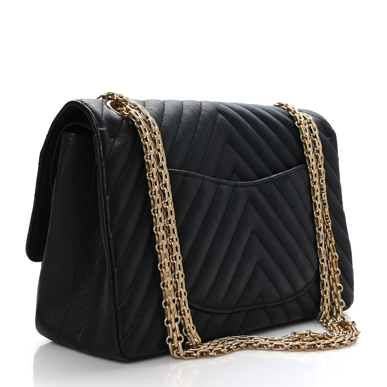 Chanel Aged Calfskin Chevron Quilted 2.55 Reissue 226 Flap Black 3 of 9