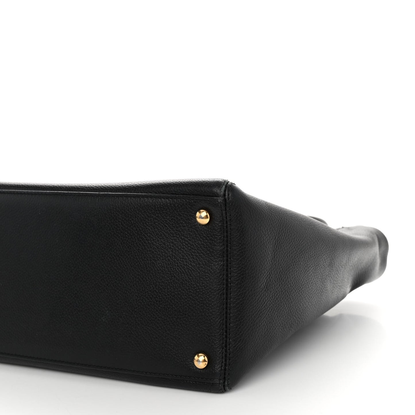 Calfskin Cerf Executive Shopper Tote Black