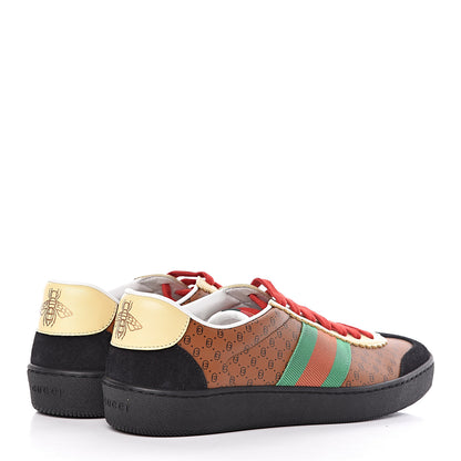 Gucci X DAPPER DAN Calfskin Suede GG Micro Monogram Womens G74 Sneakers 37 Black Cuir Burro 4 of 10