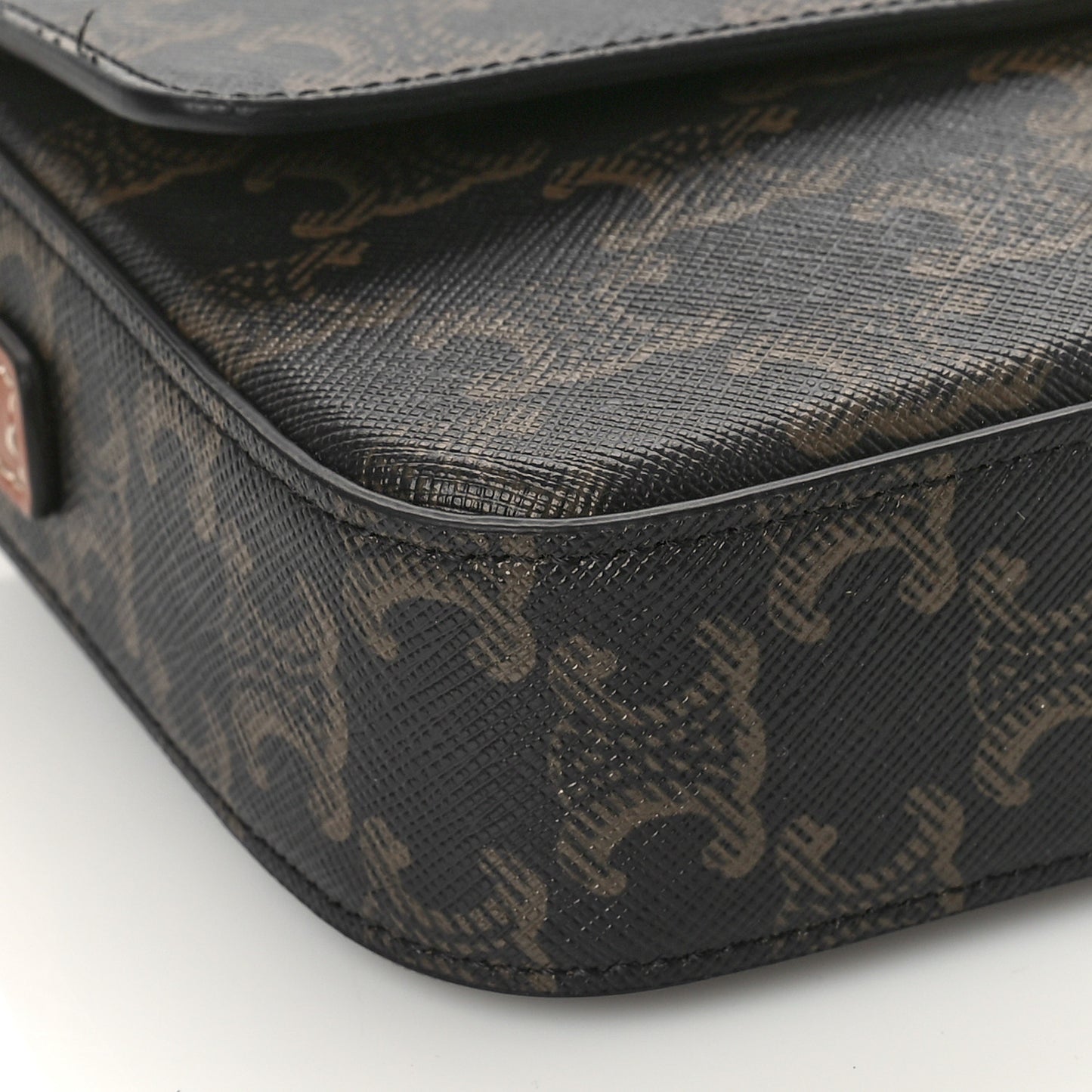 Canvas Calfskin Triomphe Shoulder Bag Tan