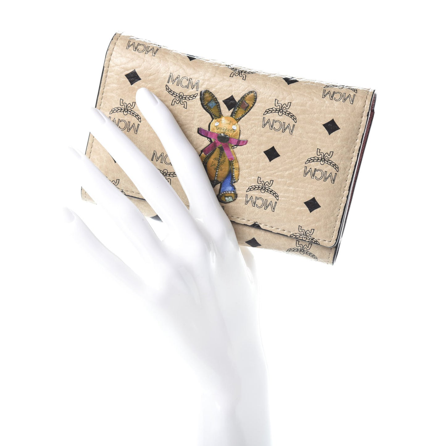 Visetos Rabbit Tri-Fold Wallet Beige