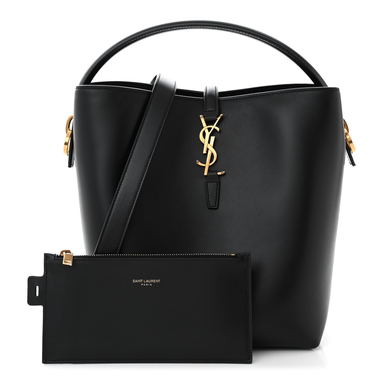 Saint Laurent Shiny Calfskin Le 37 Bucket Bag Black 3 of 12