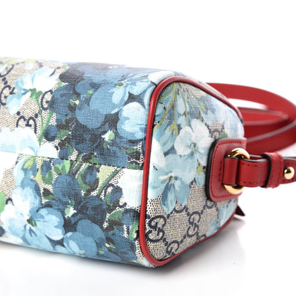Gucci GG Supreme Monogram Blooms Mini Boston Navy Blue Hibiscus 6 of 9