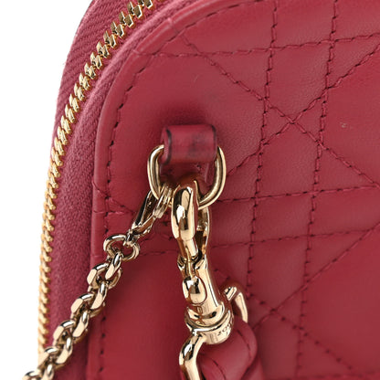 Christian Dior Lambskin Cannage Lady Dior Phone Holder Strawberry Pink 10 of 12